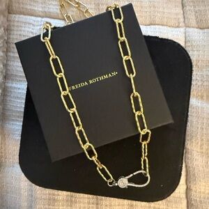 Brass BasedGold Chain Necklace by Freida Rothman